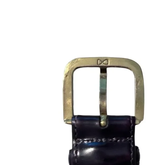 Trafalgar Classic Cordoba Leather Mahogany Dress Belt Solid Brass Buckle Size 36 - Picture 5 of 7